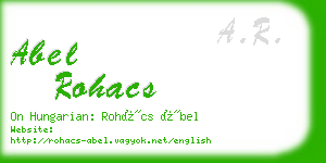 abel rohacs business card